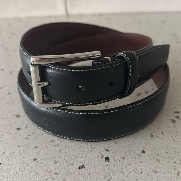 Daniel Cremieux Signature Men's Size 38 Brown Italian Leather Belt Solid Brass - Picture 1 of 12